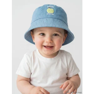 LCW baby İndigo Baskılı Erkek Bebek Bucket Şapka