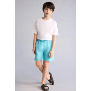 Defacto B7494A8TR174 Turkuaz Basic Düz Deniz Şortu Erkek Çocuk