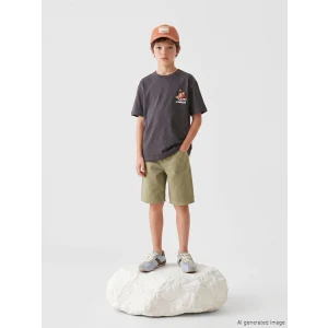 LCW Kids Antrasit Nostaljik Maymun Baskılı Erkek Çocuk Tişört