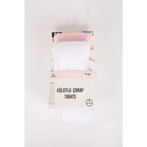 Defacto Y5004A6KR1 Çok Renkli 2li Külotlu Okul Çorabı Kız Çocuk