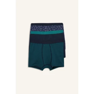Defacto H0705A8NV135 Lacivert Hayvan Desenli Penye 3lü Boxer Erkek Çocuk