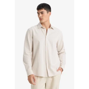 Defacto E7741AXER22 Ekru REGULAR FIT %100 Pamuk Gömlek