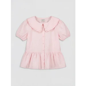 LCW Kids Pembe Bebe Yaka Kız Çocuk Gömlek