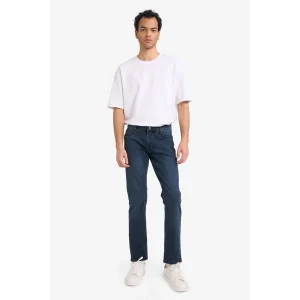 Defacto R8791AZNM83 İndigo Pedro Slim Fit Dar Kalıp Normal Bel Dar Paça Jean Pantolon