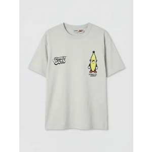 LCW Kids Gri Bisiklet Yaka Stumble Guys Baskılı Erkek Çocuk Tişört