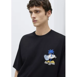 Mavi 0613288-900 Palmiye Baskılı Siyah Tişört