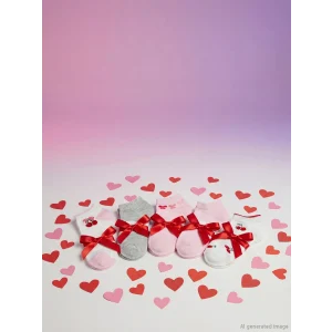 LCW Kids Ekru Desenli Kız Çocuk Patik Çorap 5li