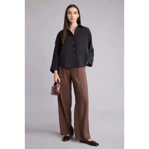 Defacto E8235AXBN151 Kahve Wıde Leg Yüksek Bel Modal Pantolon