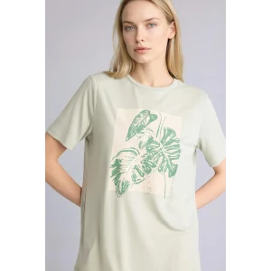 Defacto H2454AXGN1156 Yeşil Regular Fıt Bisiklet Yaka Baskılı Kısa Kollu Tişört