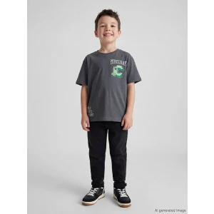 LCW Kids Gri Minecraft Baskılı Erkek Çocuk Tişört