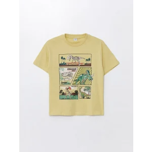 LCW Kids Yeşil Oversize Bisiklet Yaka Erkek Çocuk Tişört