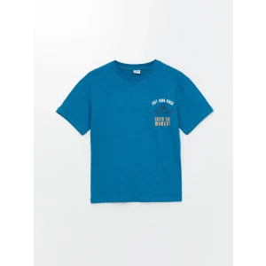 LCW Kids Mavi Oversize Bisiklet Yaka Erkek Çocuk Tişört