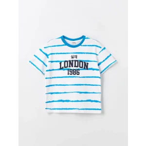 LCW Kids Lacivert Oversize Bisiklet Yaka Erkek Çocuk Tişört
