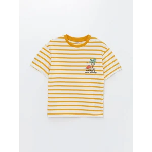 LCW Kids Sarı Rahat Kalıp Bisiklet Yaka Erkek Çocuk Tişört