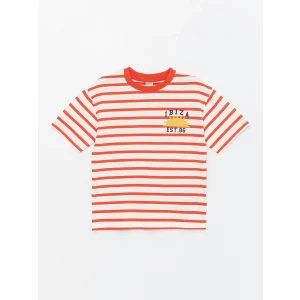 LCW Kids Turuncu Rahat Kalıp Bisiklet Yaka Erkek Çocuk Tişört