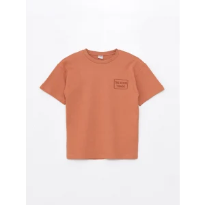 LCW Kids Turuncu Rahat Kalıp Bisiklet Yaka Tok Kumaş Erkek Çocuk Tişört