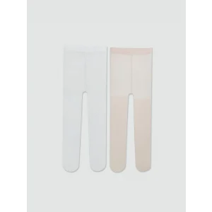 LCW baby Pembe Basic Kız Bebek Külotlu Çorap 2li