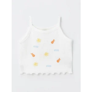 LCW Kids Beyaz Kare Yaka Kız Çocuk Crop Atlet