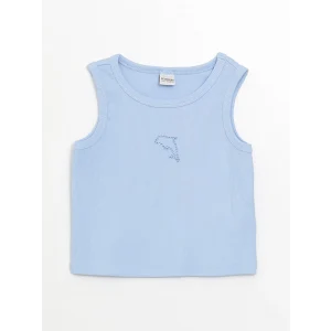 LCW Kids Lila Bisiklet Yaka Kız Çocuk Crop Atlet