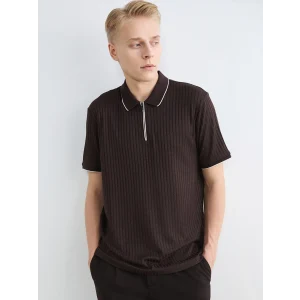 LCW Vision Kahverengi Polo Yaka Erkek Tişört