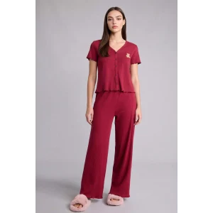 Defacto H3709AXBR205 Bordo Regular Fıt Kısa Kollu 2li Takım