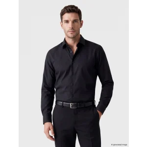 LCW BUSINESS Siyah Slim Fit Armürlü Erkek Gömlek