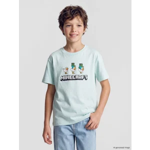LCW Kids Yeşil Minecraft Baskılı Erkek Çocuk Tişört