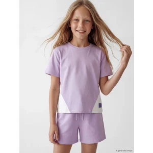 LCW Kids Lila Kız Çocuk Soft Touch Şortlu Takım