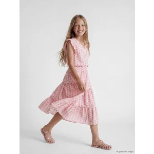 LCW Kids Pembe Beli Lastikli Desenli Katlı Kız Çocuk Etek