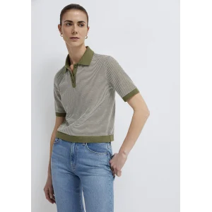 Mavi 1614310-91729 Çizgili Yeşil Polo Tişört