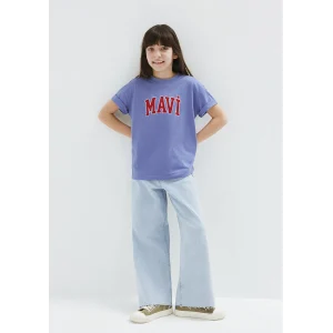 Mavi 7610393-70855 Mor Logo Baskılı Mor Tişört