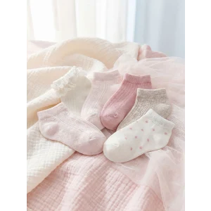 LCW baby Ekru Kız Bebek Patik Çorap 5li