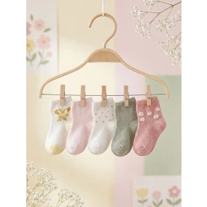 LCW baby Ekru Kız Bebek Patik Çorap 5li