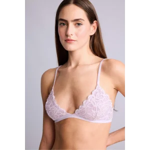 Defacto F5037AXPR337 Mor Dantelli Simli Dantel Kapsız Pedsiz Balensiz Triangle Bra