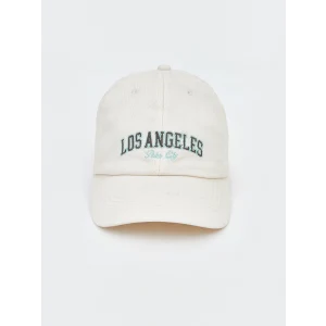 LCW ACCESSORIES Gri Los Angeles Nakışlı Kız Çocuk Kep Şapka
