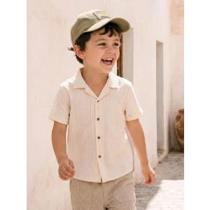 LCW Kids Bej Resort Yaka Erkek Çocuk Gömlek
