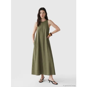 LCW Comfort Yeşil Bisiklet Yaka Modal Karışımlı Elbise