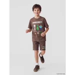 LCW Kids Kahverengi Minecraft Baskılı Erkek Çocuk Şort