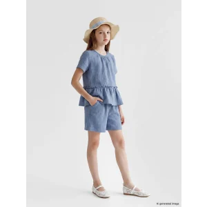 LCW Kids Mavi Müslin Kız Çocuk Şort
