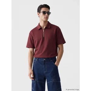 XSIDE Bordo Polo Yaka Erkek Tişört