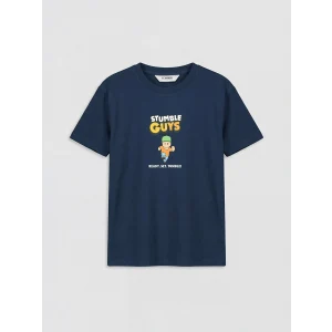 LCW Kids Lacivert Stumble Guys Baskılı Erkek Çocuk Tişört