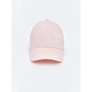 LCW ACCESSORIES Pembe Fiyonk Nakışlı Kız Çocuk Kep Şapka
