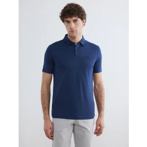 LCWAIKIKI Classic İndigo Polo Yaka Pike Erkek Tişört
