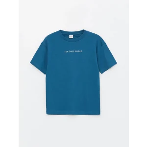 LCW Kids Petrol Oversize Bisiklet Yaka Erkek Çocuk Tişört