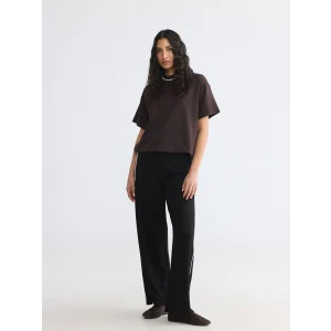 LCW Modest Siyah Şeritli Soft Touch Kadın Eşofman Altı