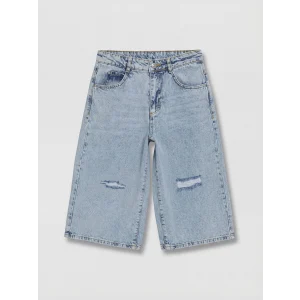 LCW Kids Mavi Yırtık Detaylı Kız Çocuk Jean Şortolon