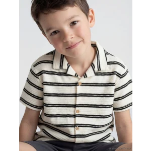 LCW Kids Bej Çizgili Erkek Çocuk Gömlek