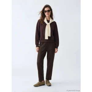 LCW Modest Kahverengi Beli Lastikli Soft Touch Kadın Eşofman Altı