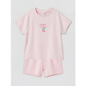 LCW Kids Pembe Çiçek Baskılı Kız Çocuk Takım