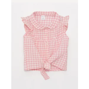 LCW baby Pembe Bebe Yaka Ekose Kız Bebek Gömlek